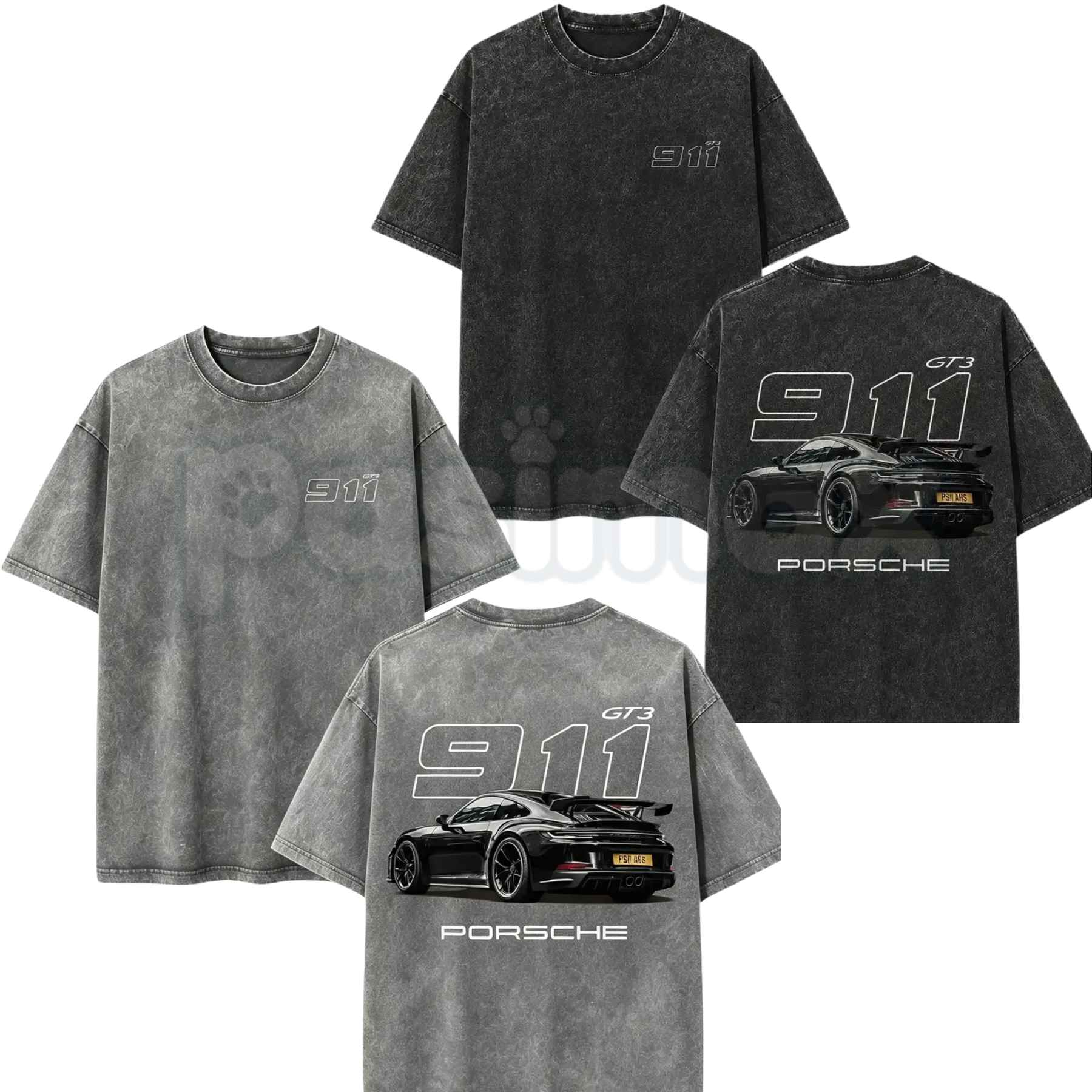 911 GT3 Racing T-Shirt – Retro German Supercar Graphic Tee, Vintage Washed Lightweight Cotton Unisex Motorsport Streetwear Top