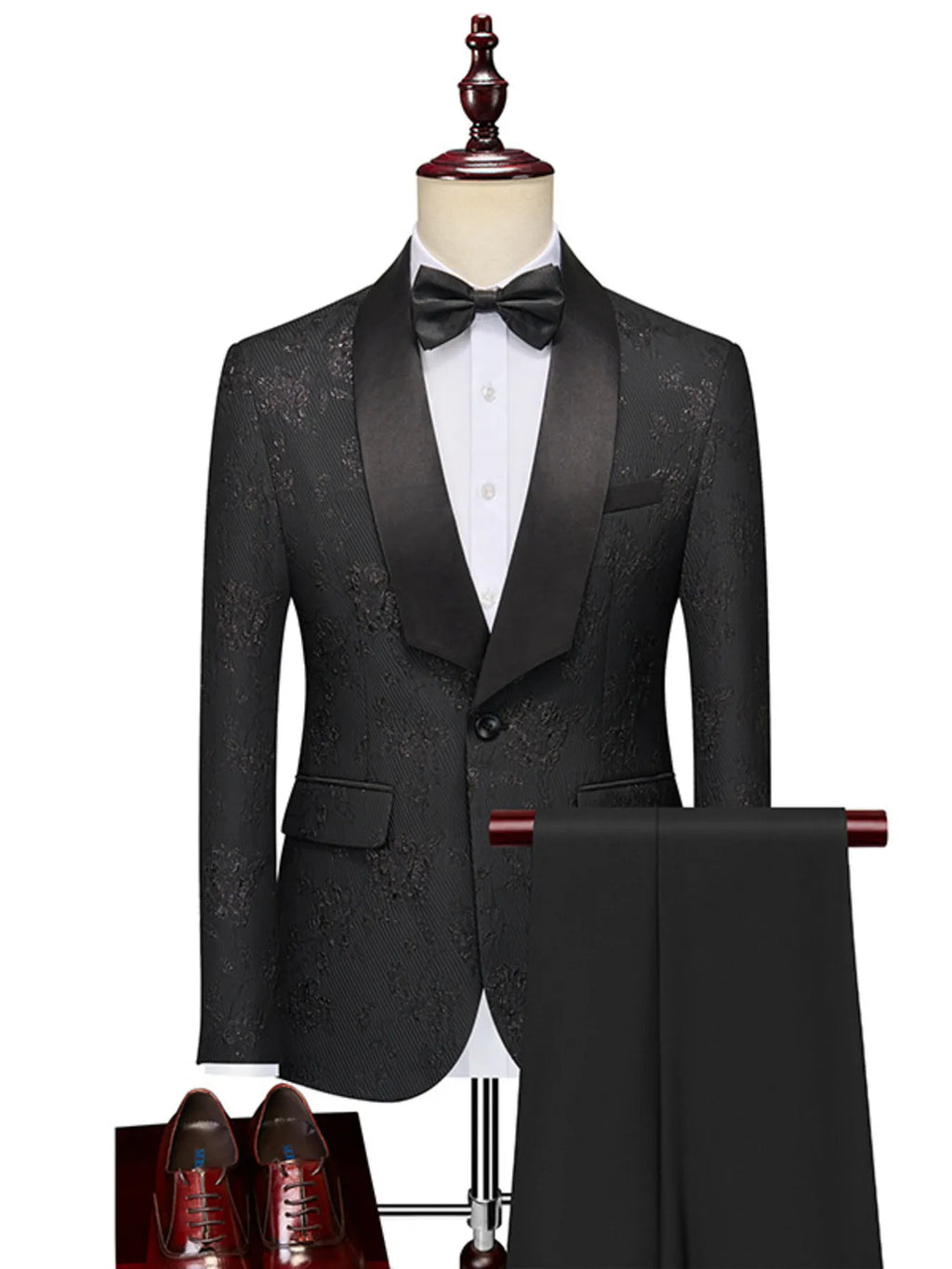 Men's Plus Size One Button Long Sleeve Blazer and Pants Set