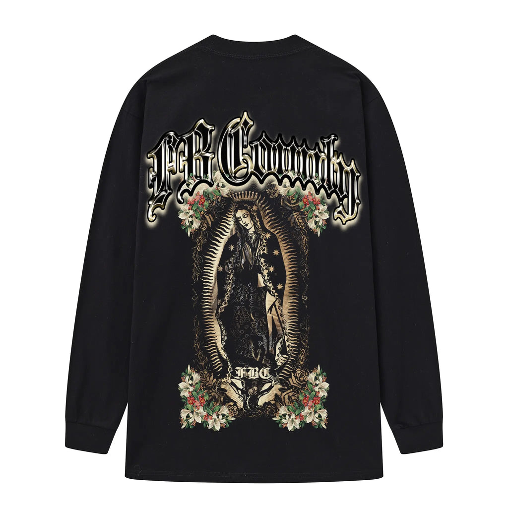 FB County Graphic Long Sleeve Tee – Authentic West Coast Streetwear, Premium Gildan 5400 Heavy Cotton Long Sleeve
