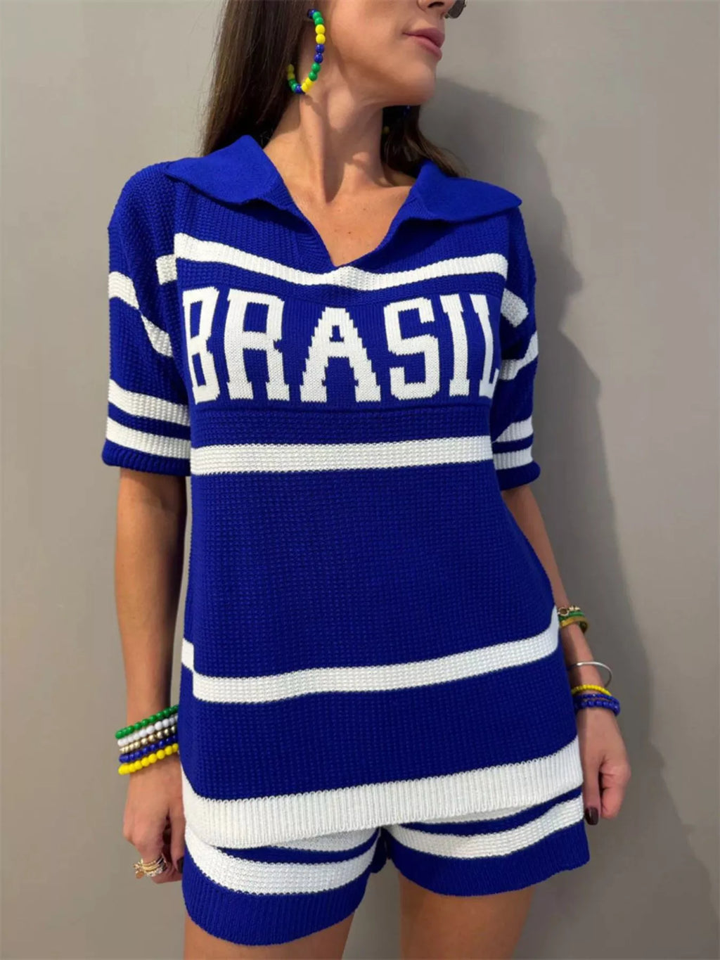 Brasil Two-Tone Top and Shorts Set