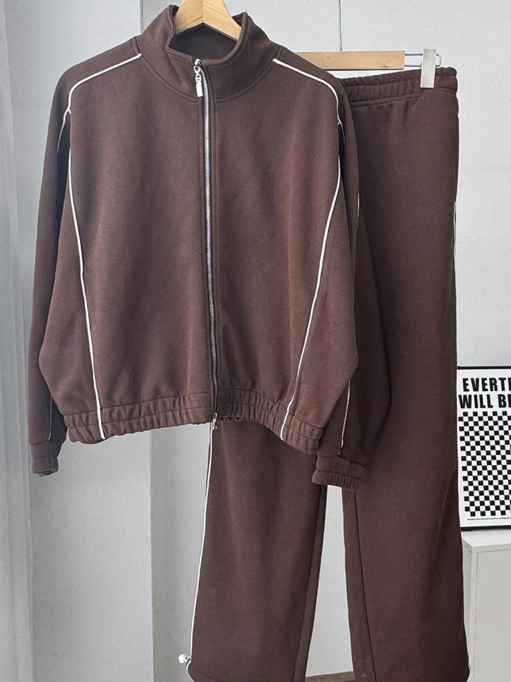 Zip Up Outerwear and Joggers Set
