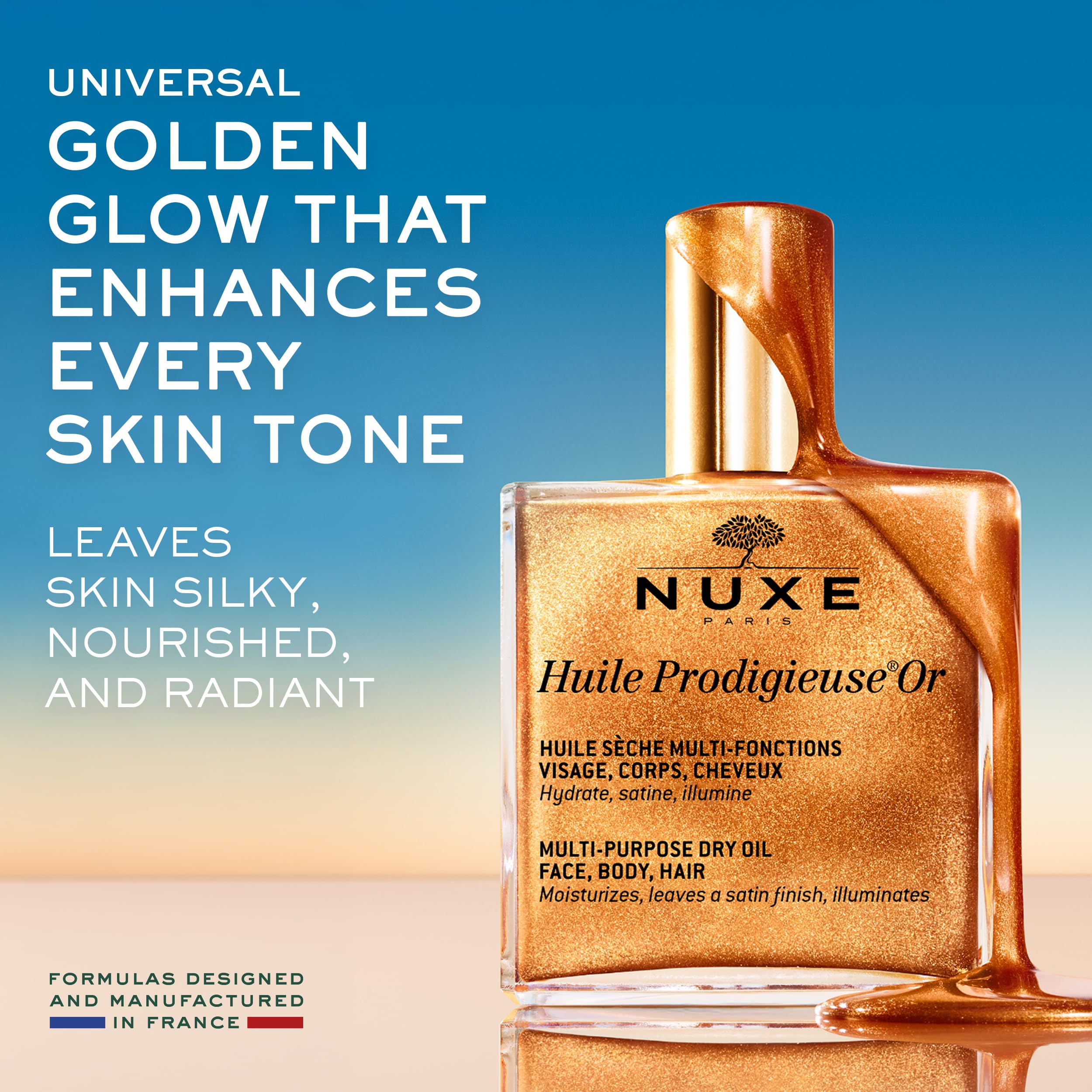 Nuxe Multi-purpose Dry Oil for Face, Body, and Hair - Hydrating, Natural, and Non-Greasy - 1.01 fl oz
