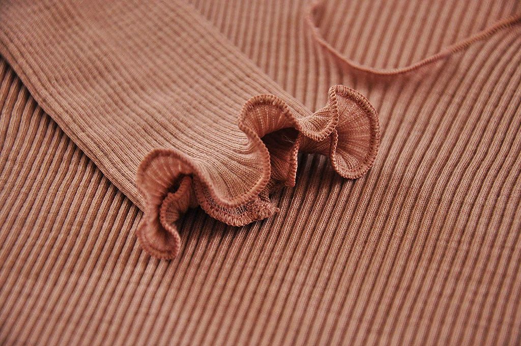 tittimitti EGI Luxury Wool Silk V-Neck Long Sleeve Top. Proudly Made in Italy (1493) — fabric or material detail