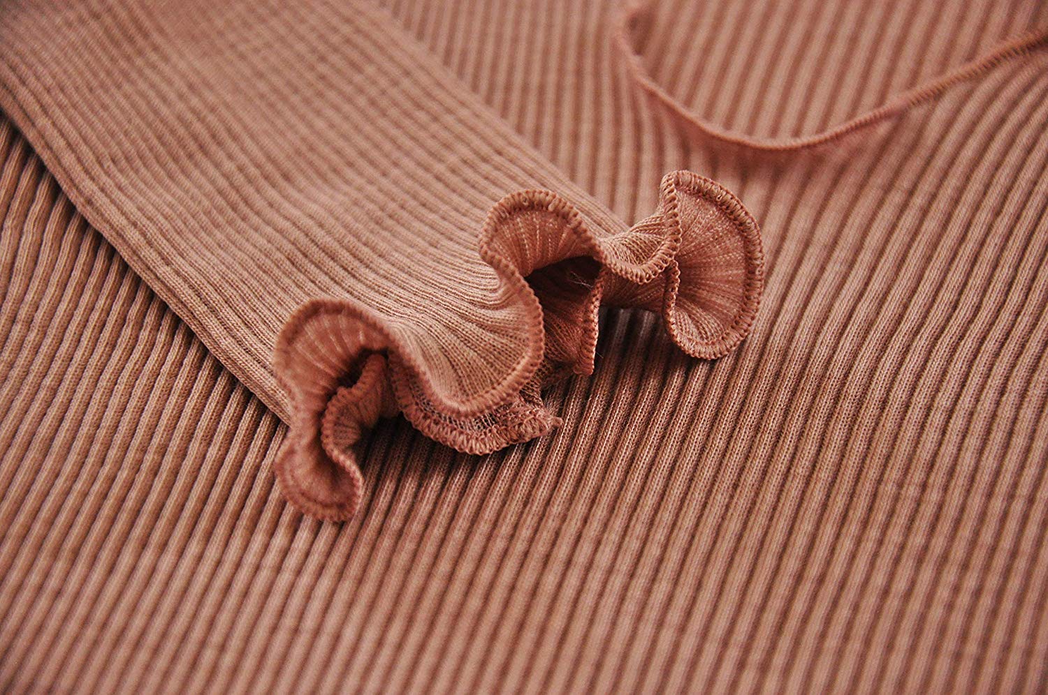 tittimitti EGI Luxury Wool Silk V-Neck Long Sleeve Top. Proudly Made in Italy (1493) — fabric or material detail