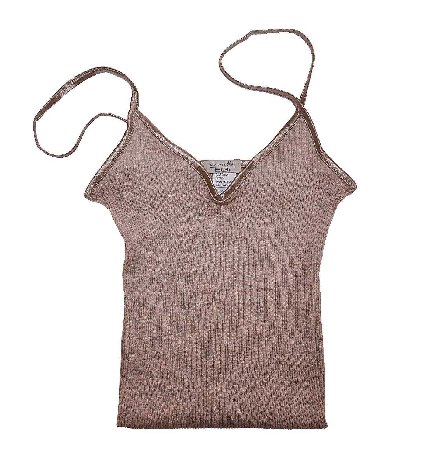 tittimitti EGi Luxury Wool Silk Camisole Spaghetti Straps Top. Proudly Made in Italy (1407) — back view