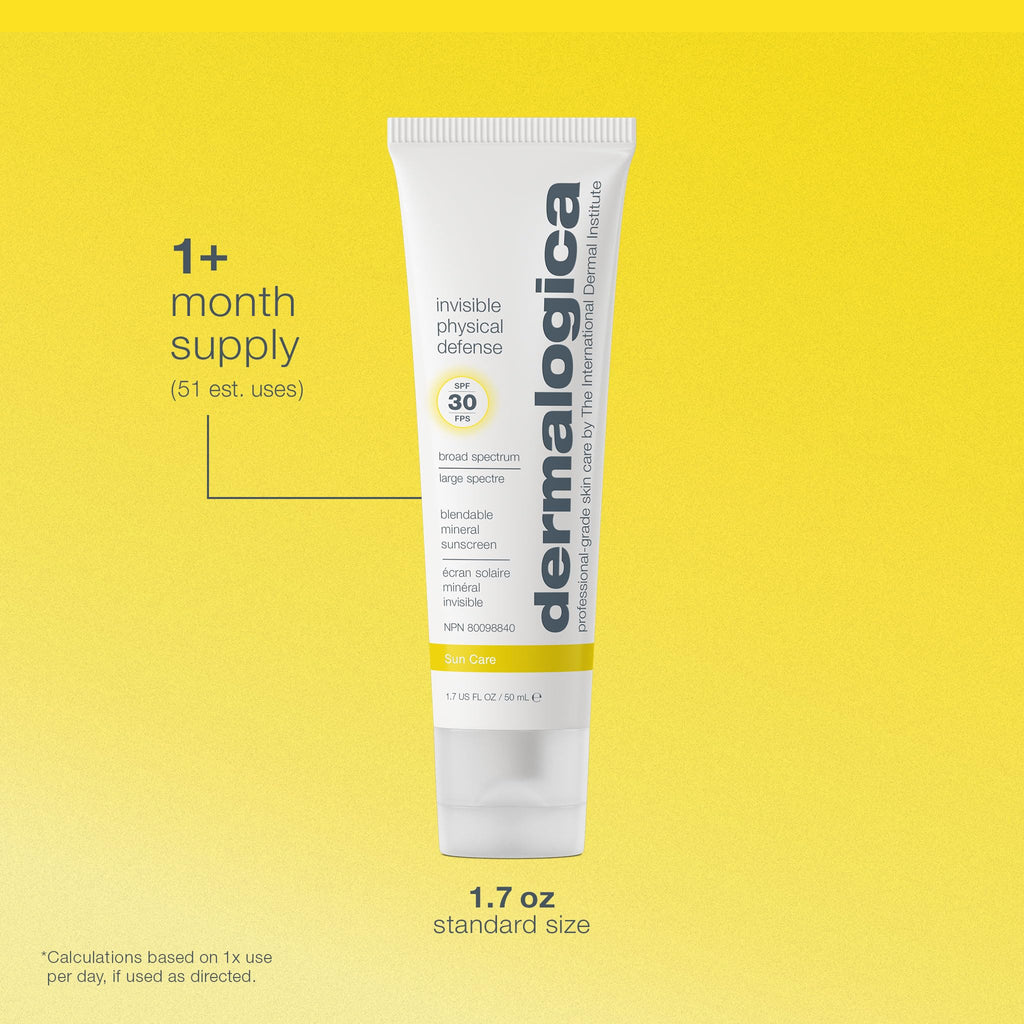 Dermalogica Invisible Physical Defense SPF30 Sunscreen - Lightweight, Non-Whitening, SPF30 Protection