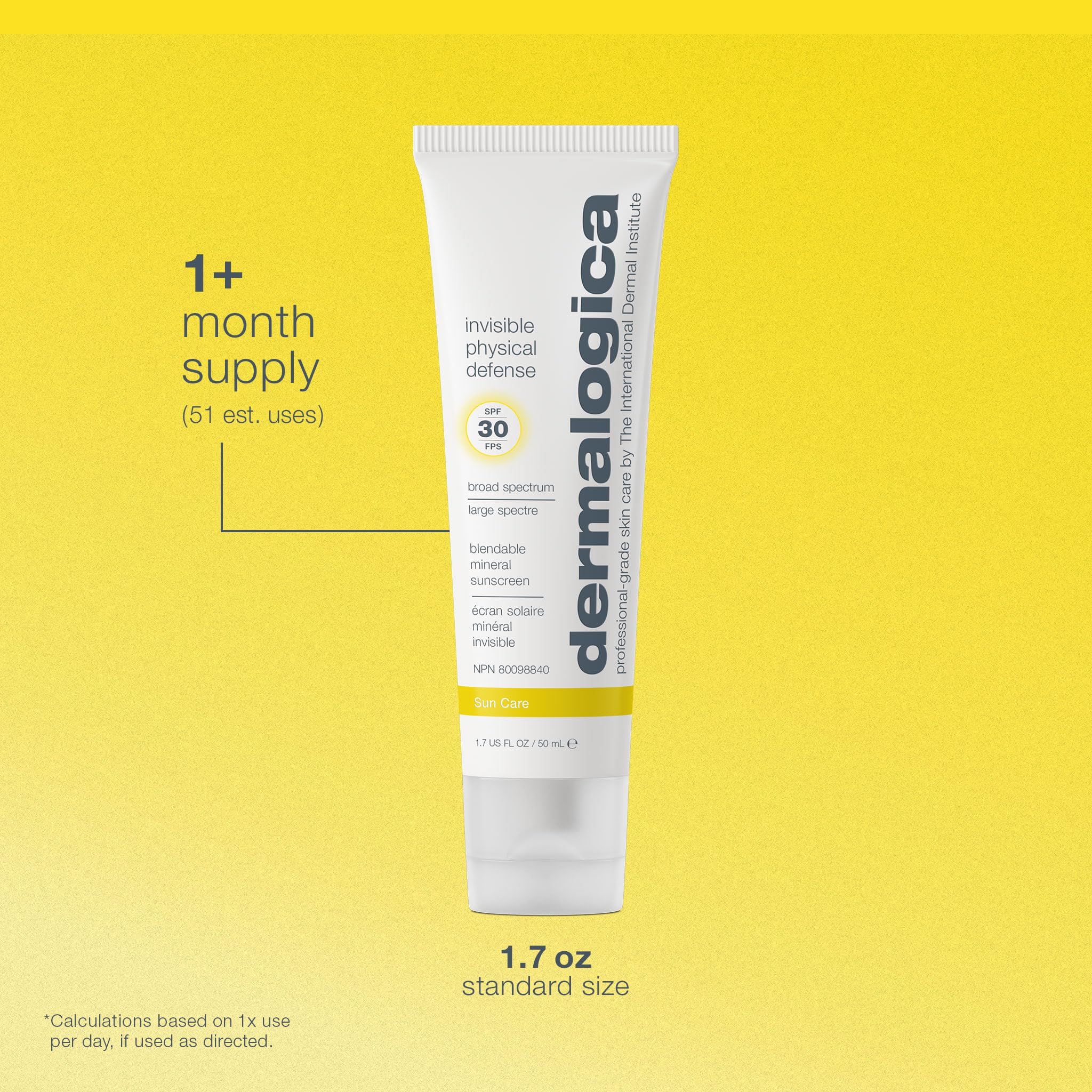 Dermalogica Invisible Physical Defense SPF30 Sunscreen - Lightweight, Non-Whitening, SPF30 Protection