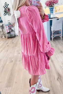 Pretty Little Patriot Pretty Little Patriot Nashville Cutie Pink Velvet Dress — Pink detail