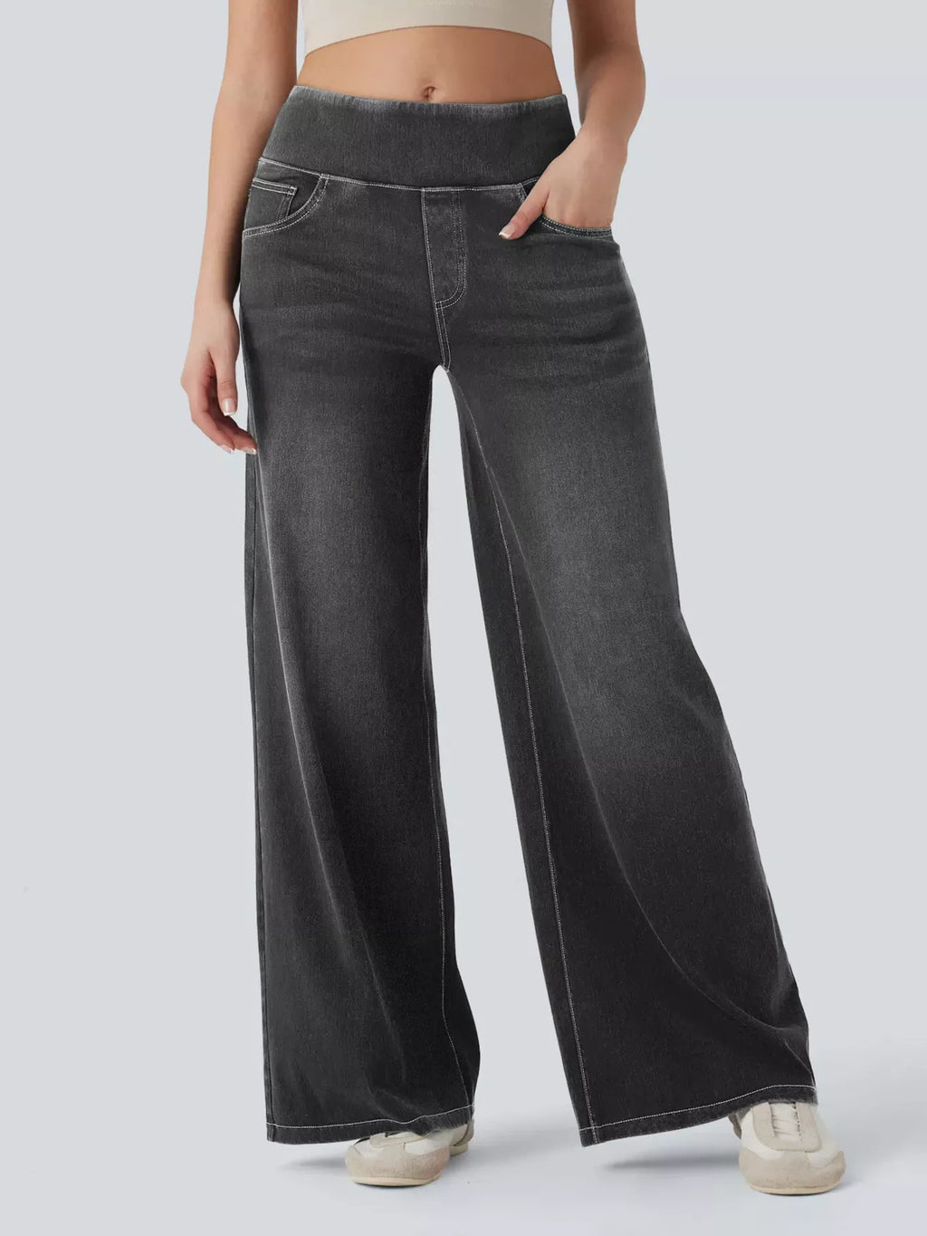High-Waisted Wide Leg Jeans