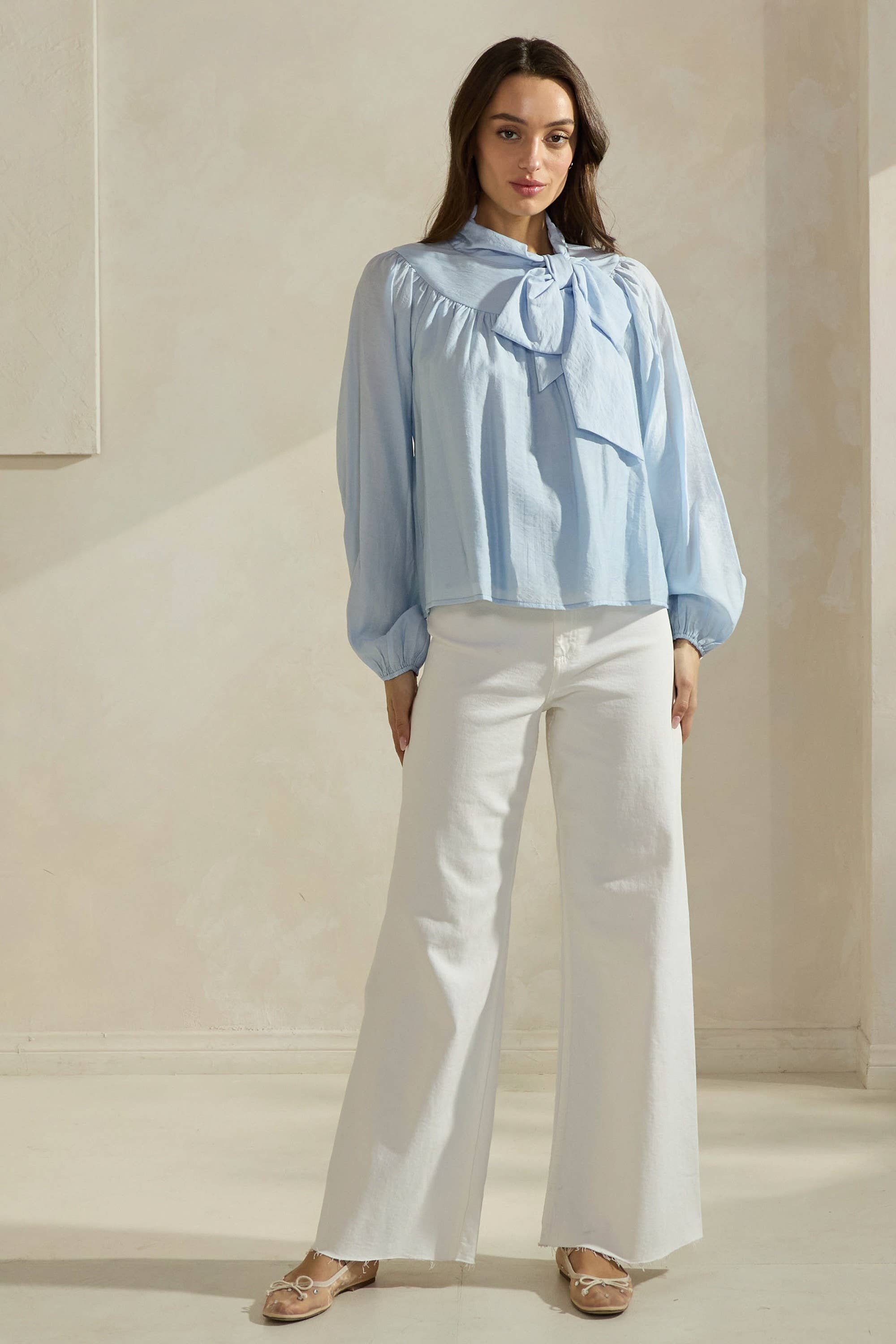 KADOU BOUTIQUE Able - Bow-Tie Neck Blouse — side view