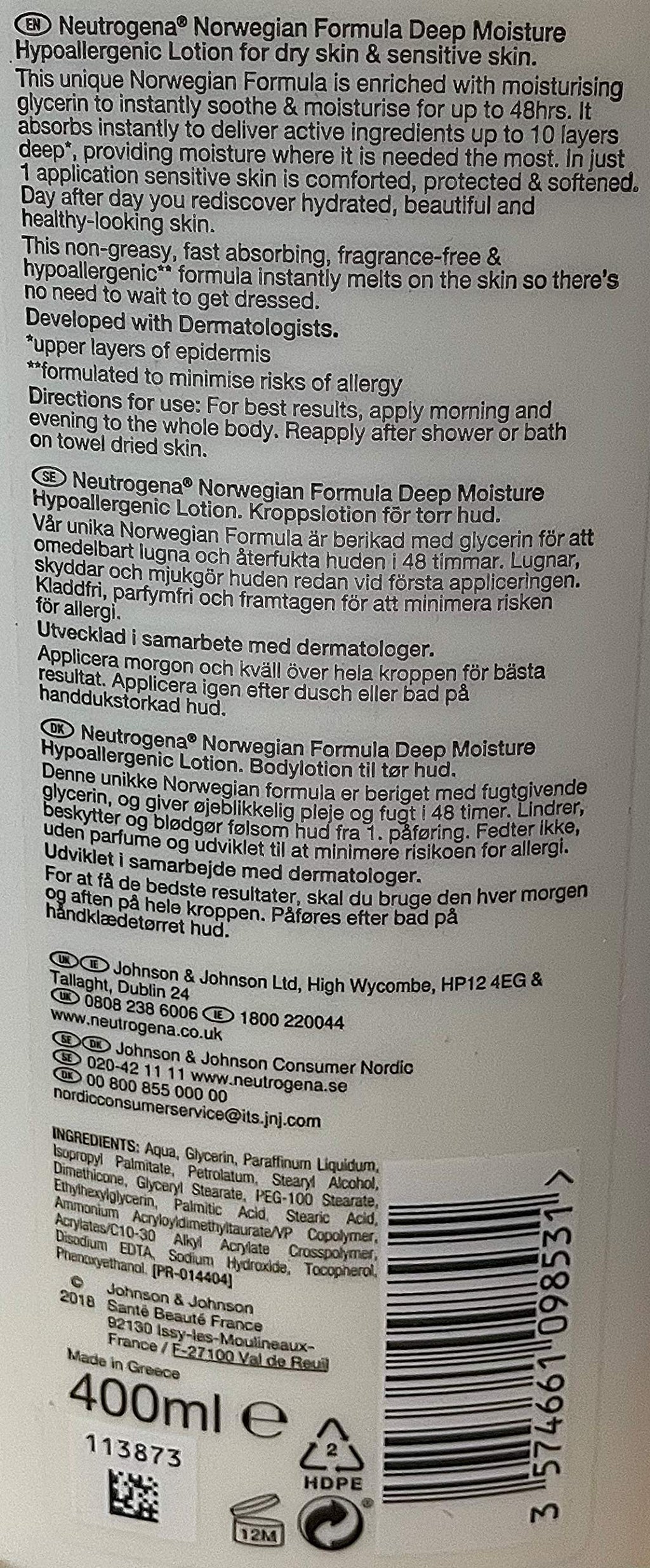 Neutrogena Visibly Renew Firming Body Lotion 400ml - Daily Moisturizer | Norwegian Formula