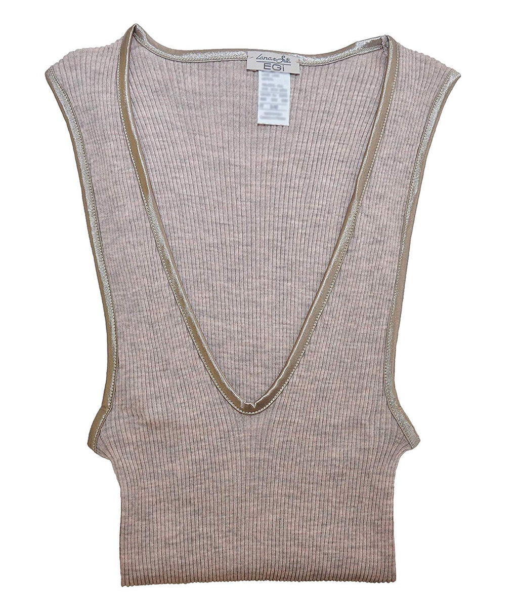 tittimitti EGI Luxury Wool Silk V-Neck Tank Top. Proudly Made in Italy. — side view