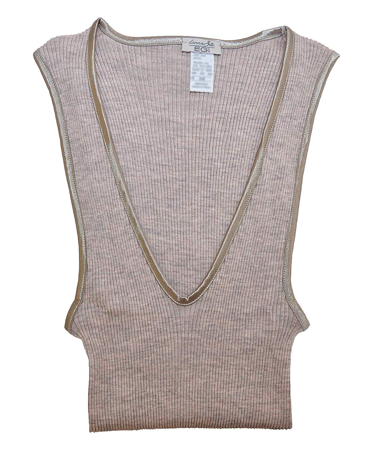 tittimitti EGI Luxury Wool Silk V-Neck Tank Top. Proudly Made in Italy. — side view