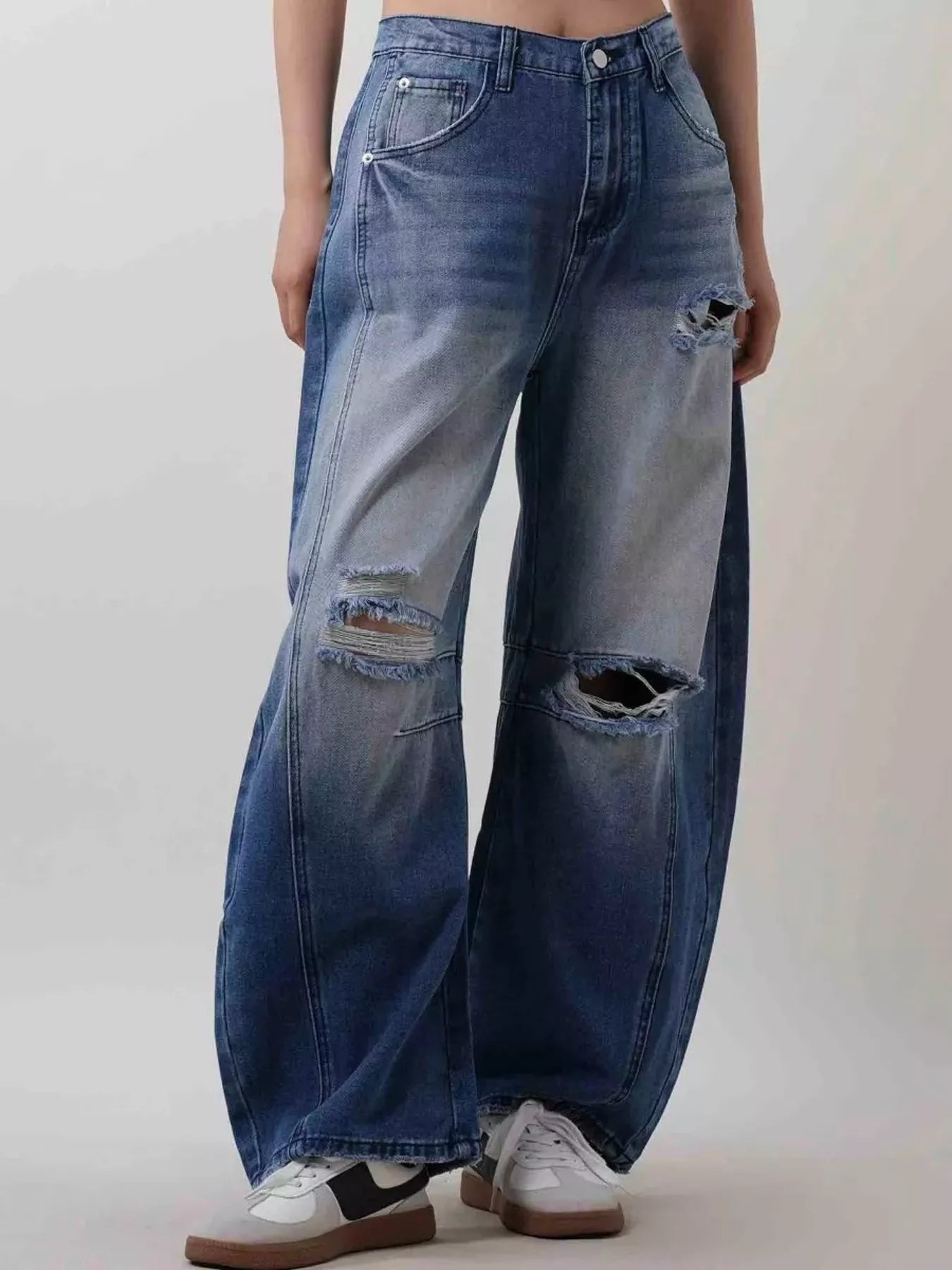 Distressed Wide Leg Jeans