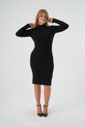 KADOU BOUTIQUE Ribbed Long Sleeve Dress — main product shot