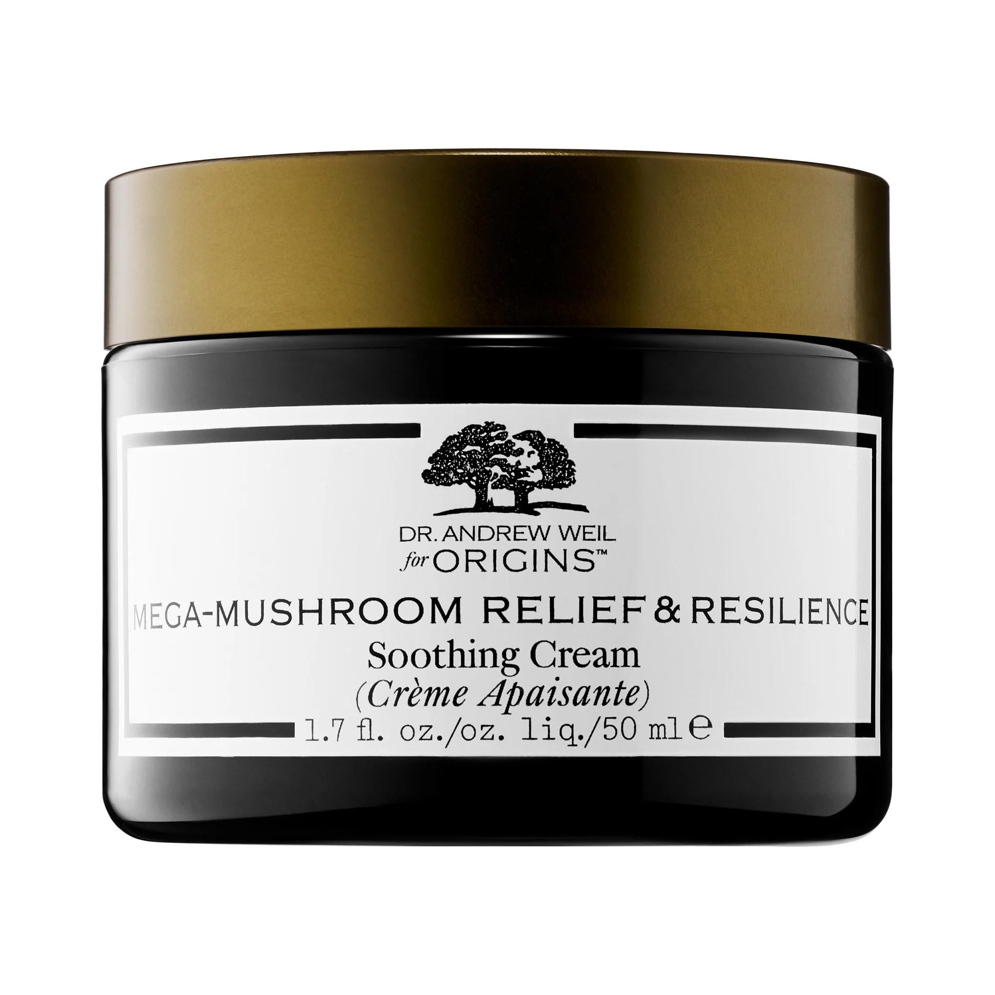 Dr. Andrew Weil for Origins Soothing Cream for Sensitive Skin - Mega-Mushroom Relief & Resilience, Hydrating & Natural