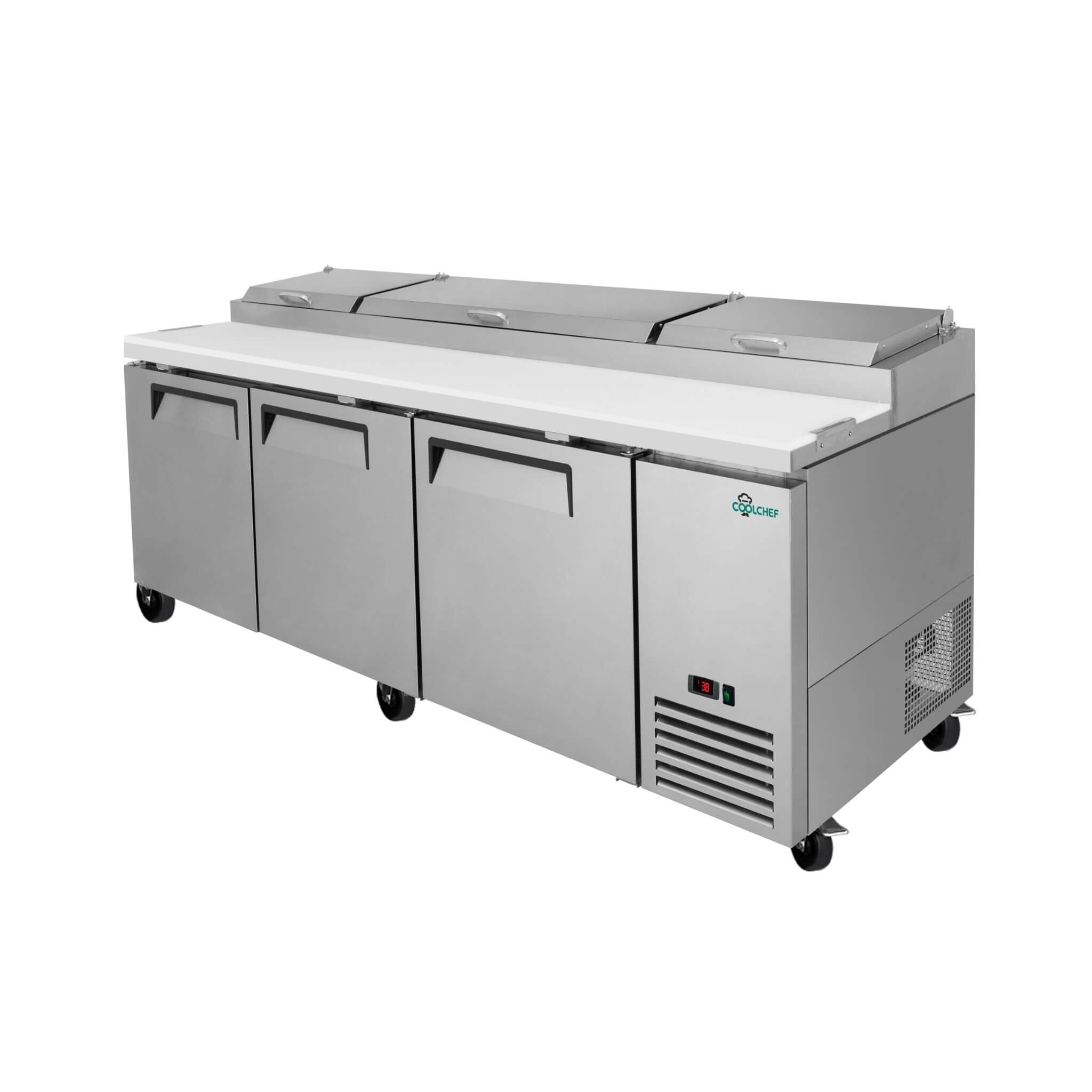 Heavy-Duty 93-Inch Commercial Stainless Steel Pizza Prep Table With Refrigeration (SAK52193) – SAKSBY WHOLESALE, view 11