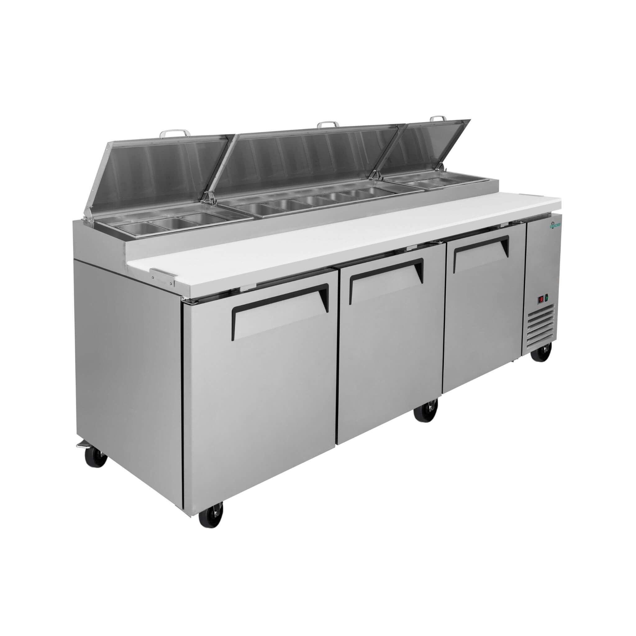 Heavy-Duty 93-Inch Commercial Stainless Steel Pizza Prep Table With Refrigeration (SAK52193) – SAKSBY WHOLESALE, view 6