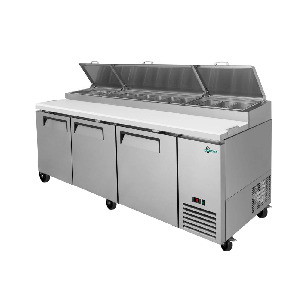 Heavy-Duty 93-Inch Commercial Stainless Steel Pizza Prep Table With Refrigeration (SAK52193) – SAKSBY WHOLESALE, view 3