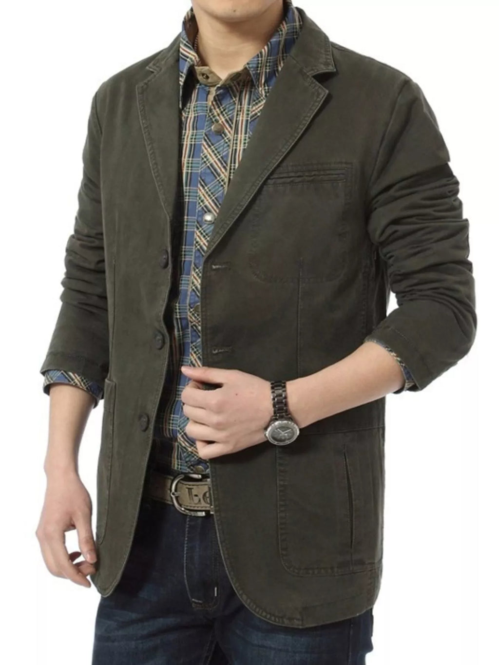 Men's Plus Size Casual Button Up Blazer