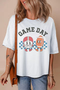 Game Day Football Graphic Casual Loose T Shirt