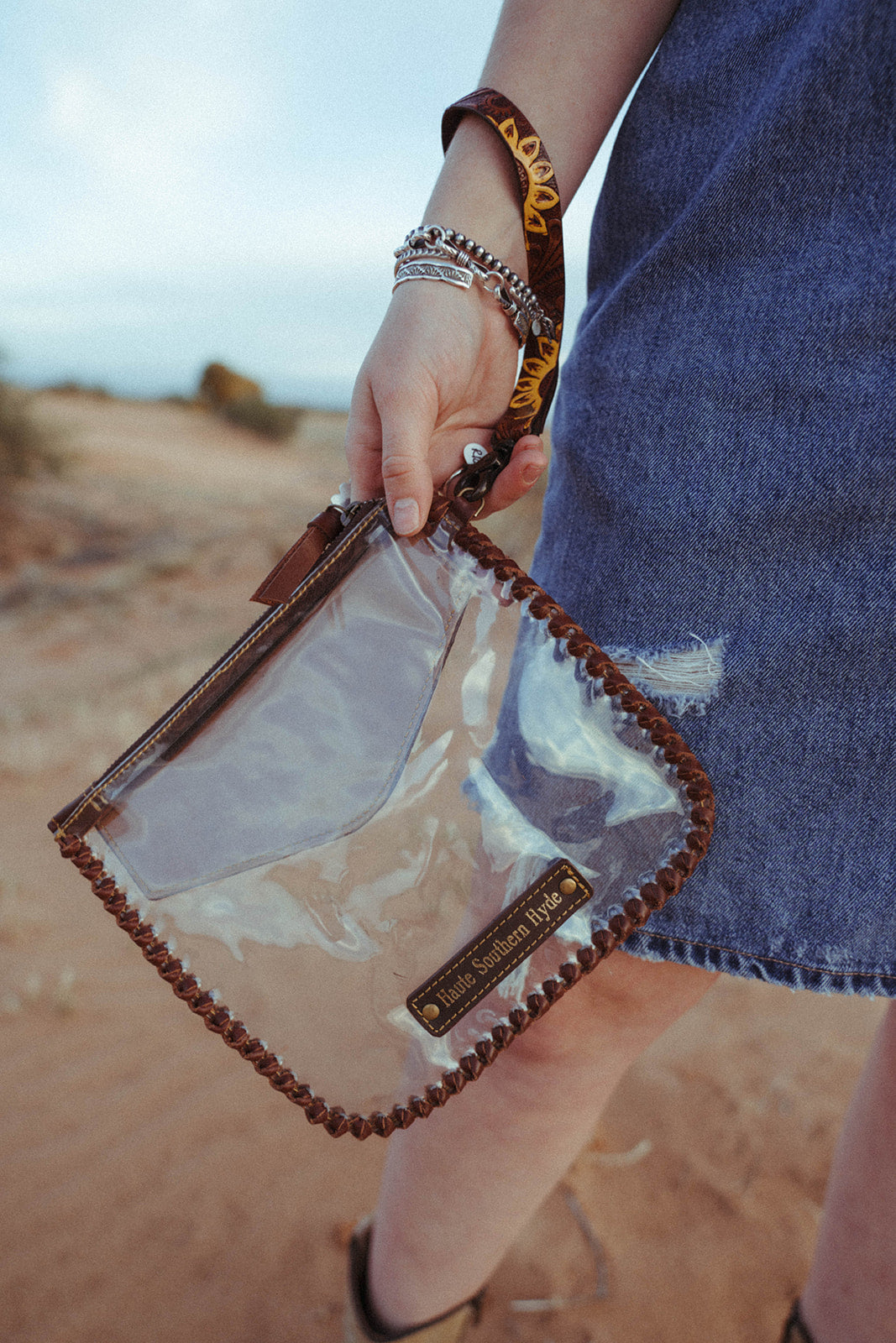 Haute Southern Hyde The Sunflower Fields Clear Bag, a Haute Southern Hyde by Beth Marie Exclusive — color detail