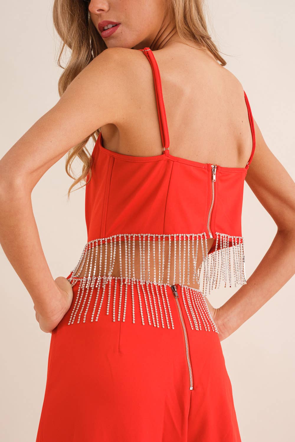 Pretty Little Patriot Pretty Little Patriot Red Rhinestone Cowgirl Jumpsuit — product category context