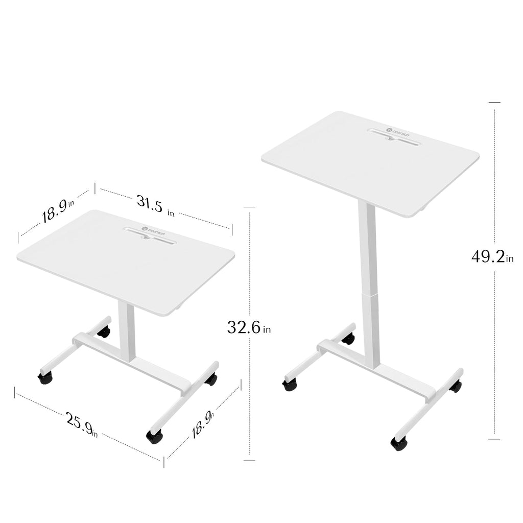 DeerRun® Adjustable Standing Desk - 31.5''L *18.9''W Large Rolling Laptop Desk for Treadmills, view 5