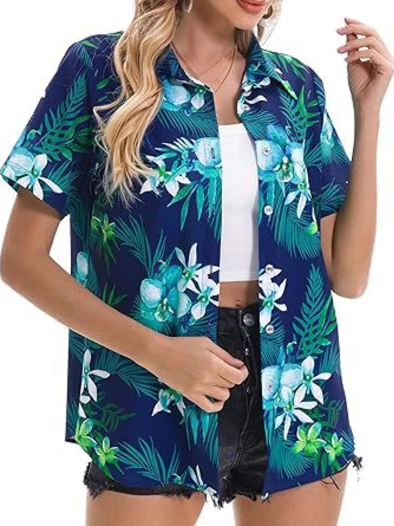 Plant Print Short Sleeve Shirt