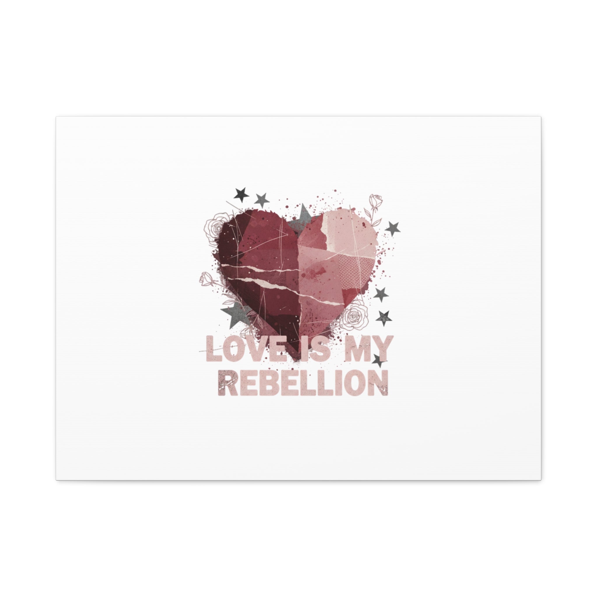 Love Is My Rebellion Canvas | Soft Grunge Hearts, Distressed Valentine Collage