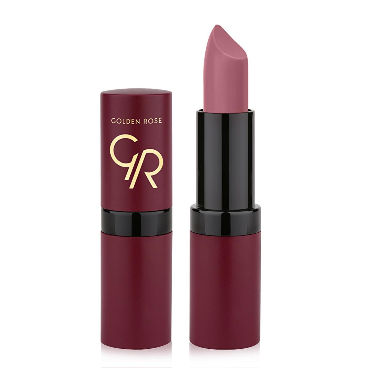Golden Rose Velvet Matte Lipstick - Long-Lasting Moisturizing Lip Color, Paraben-Free Cosmetic