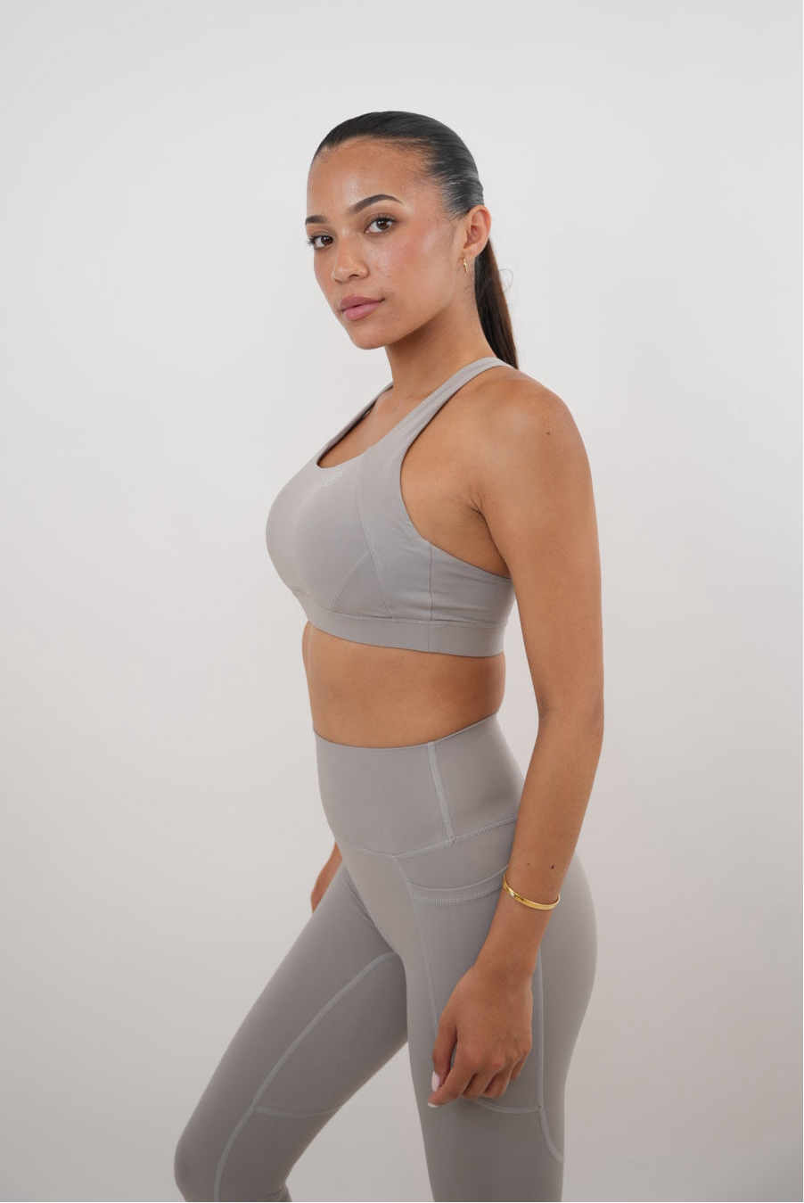 KIMITH BRAND I Am Glowing Frosty Gray Quick Dry Butter Bra — lifestyle context