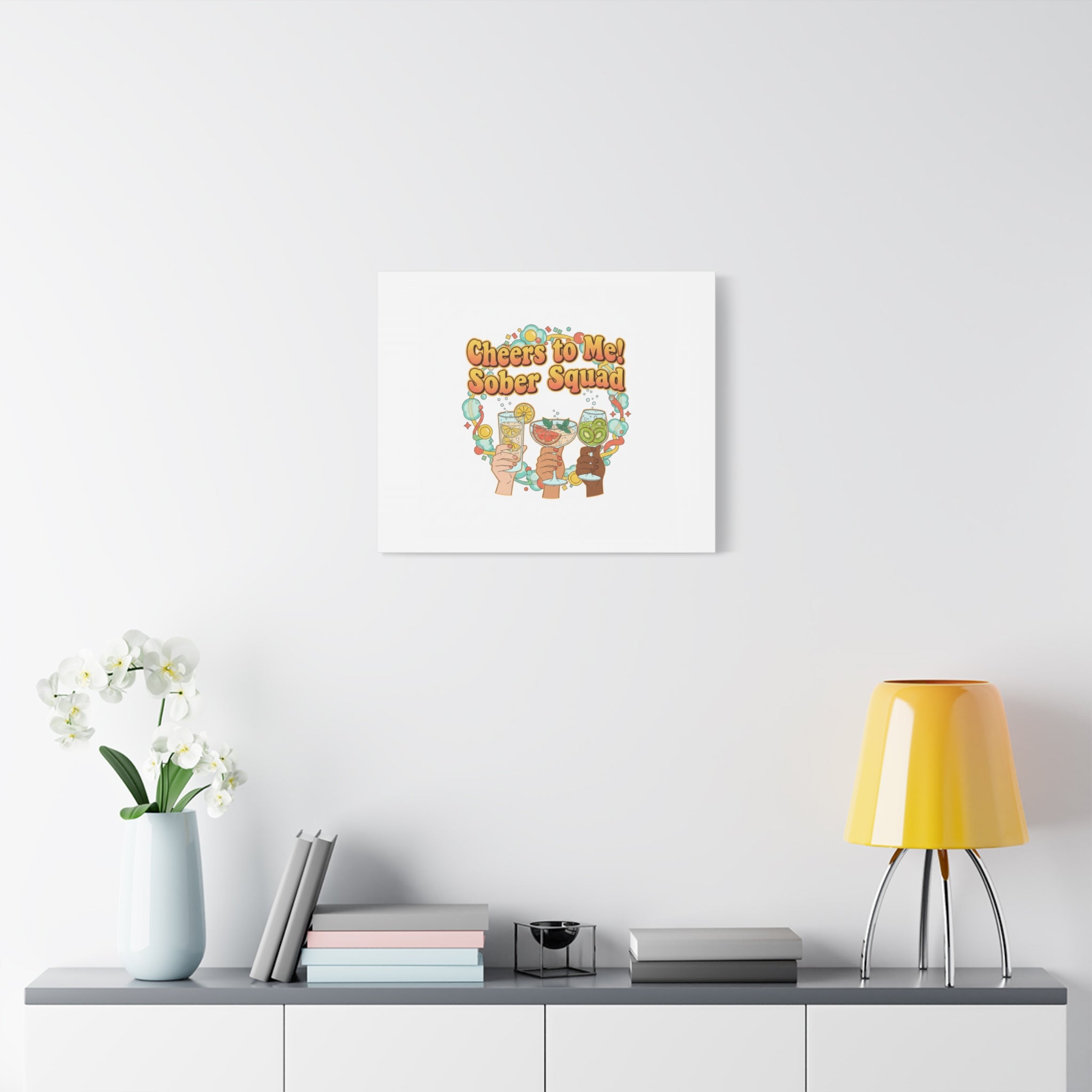 Cheers to Me Sober Squad Canvas | Dry January Mocktail Art