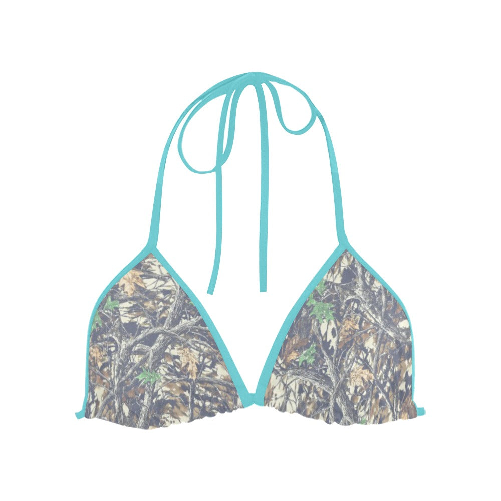 Luckless Outfitters Faded Camo Triangle Bikini Top — side view