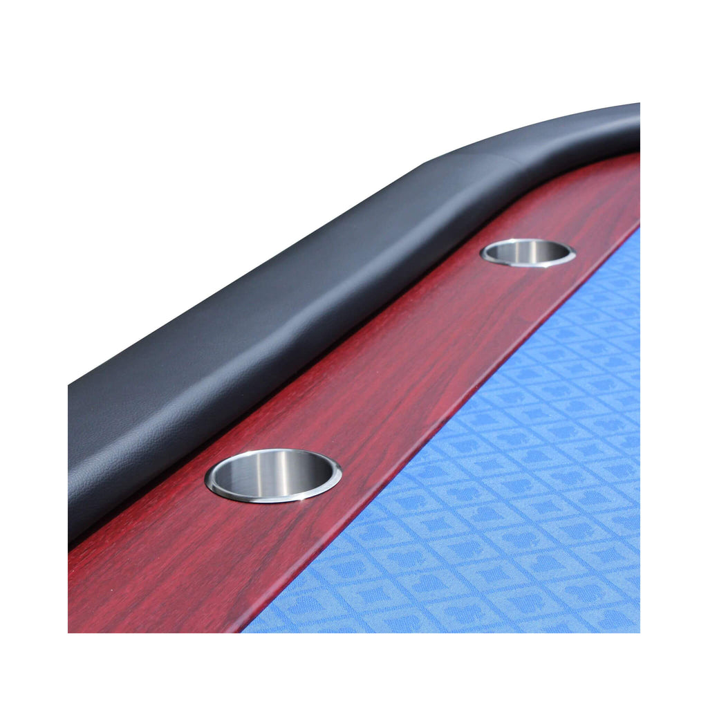 Premium 96-Inch Poker Table With Speed Cloth And Wooden Texture Racetrack For 10 Players (SAK75023) – SAKSBY WHOLESALE, view 