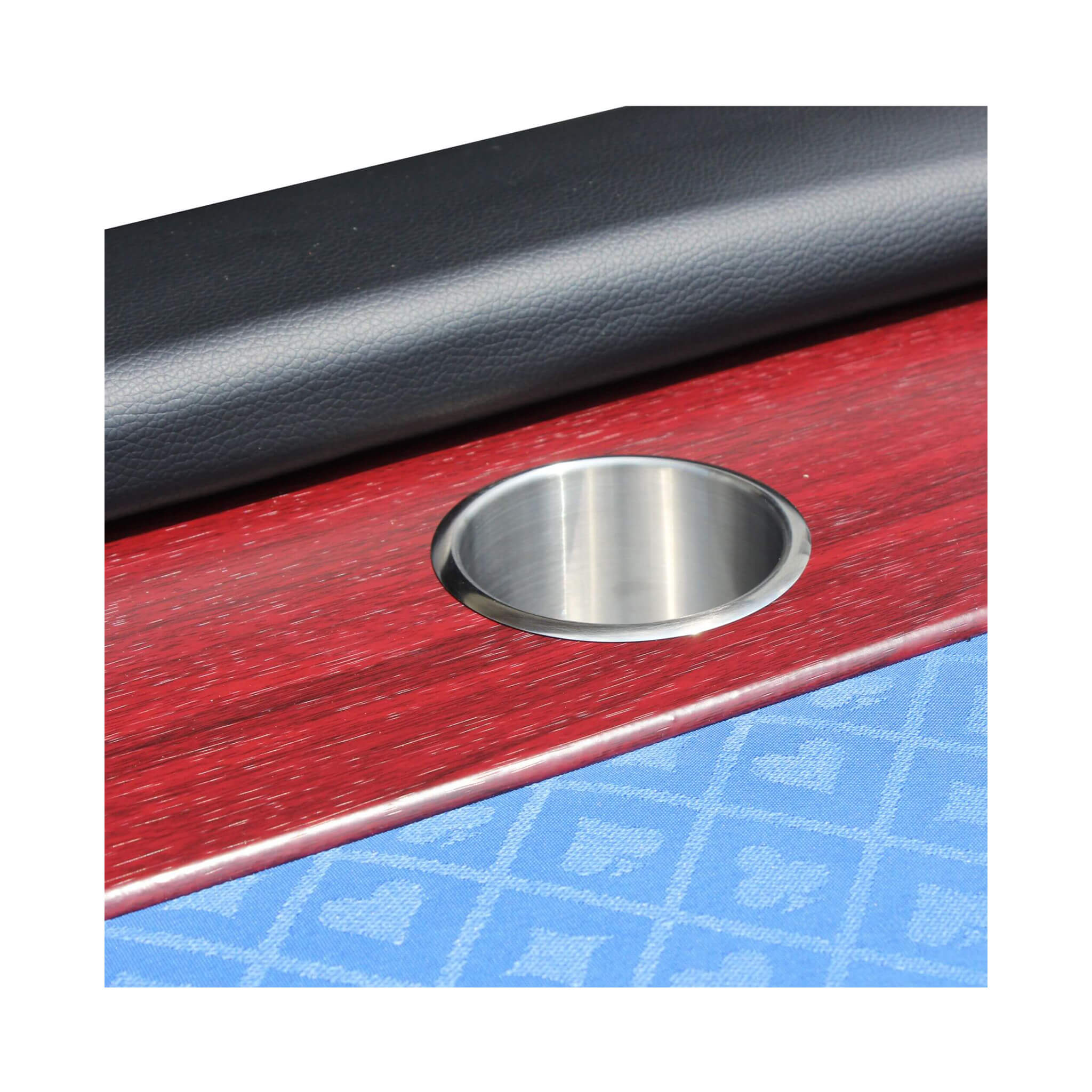 Premium 96-Inch Poker Table With Speed Cloth And Wooden Texture Racetrack For 10 Players (SAK75023) – SAKSBY WHOLESALE, view 