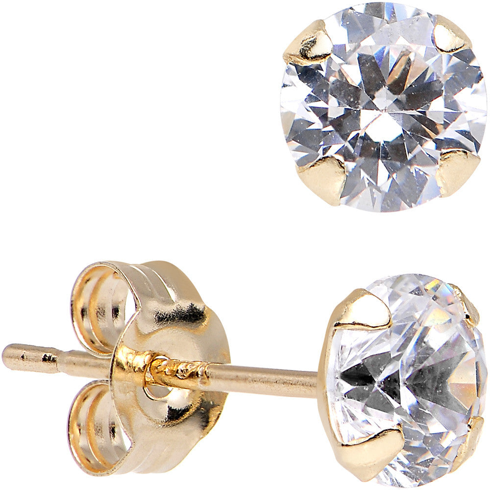 BodyCandy 14K Gold .23 Carat CUBIC ZIRCONIA Stud Earrings — main product shot