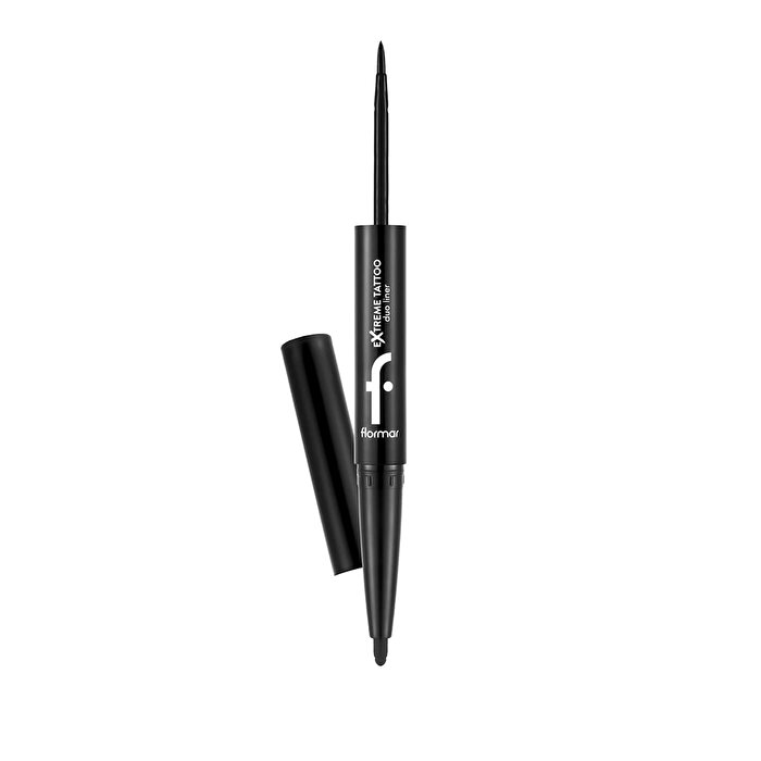 Flormar Extreme Tattoo Duo Eyeliner & Gel Pencil - 001 Black | High Pigment