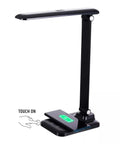Brilli 15"H Bright-Clean Antimicrobial LED Desk Lamp Matte Black Finish with Wireless Charging – LampsUSA