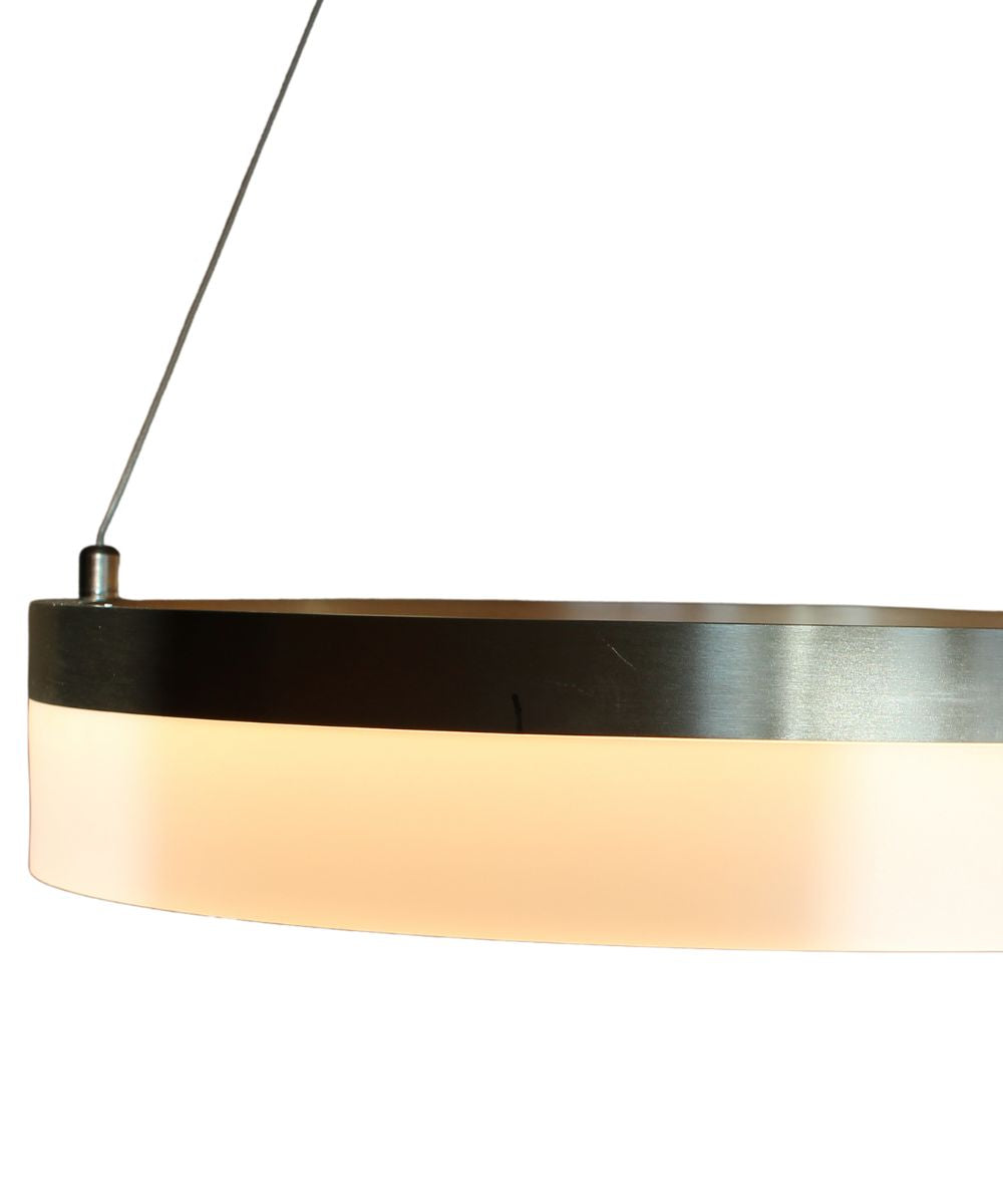 Edge-Lit 16"W 1-Light Round LED Ribbon Chandelier Light Fixture Brushed Nickel Finish – LampsUSA, view 4