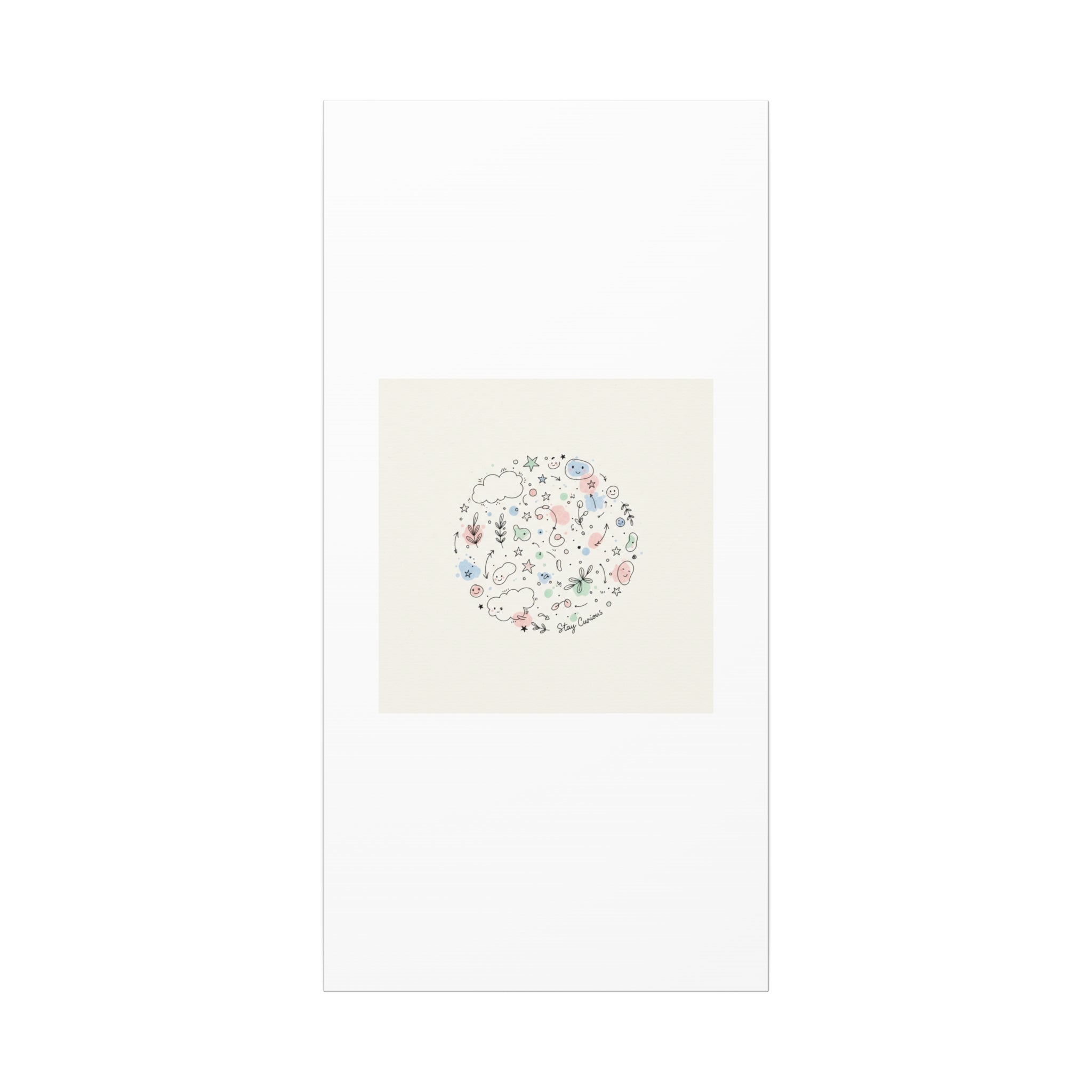 Doodle Circle Line Drawing Matte Canvas, Hand-Drawn Sketch Art