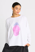 Pima Cotton "Saturn" Luxury Boxy Tee - White