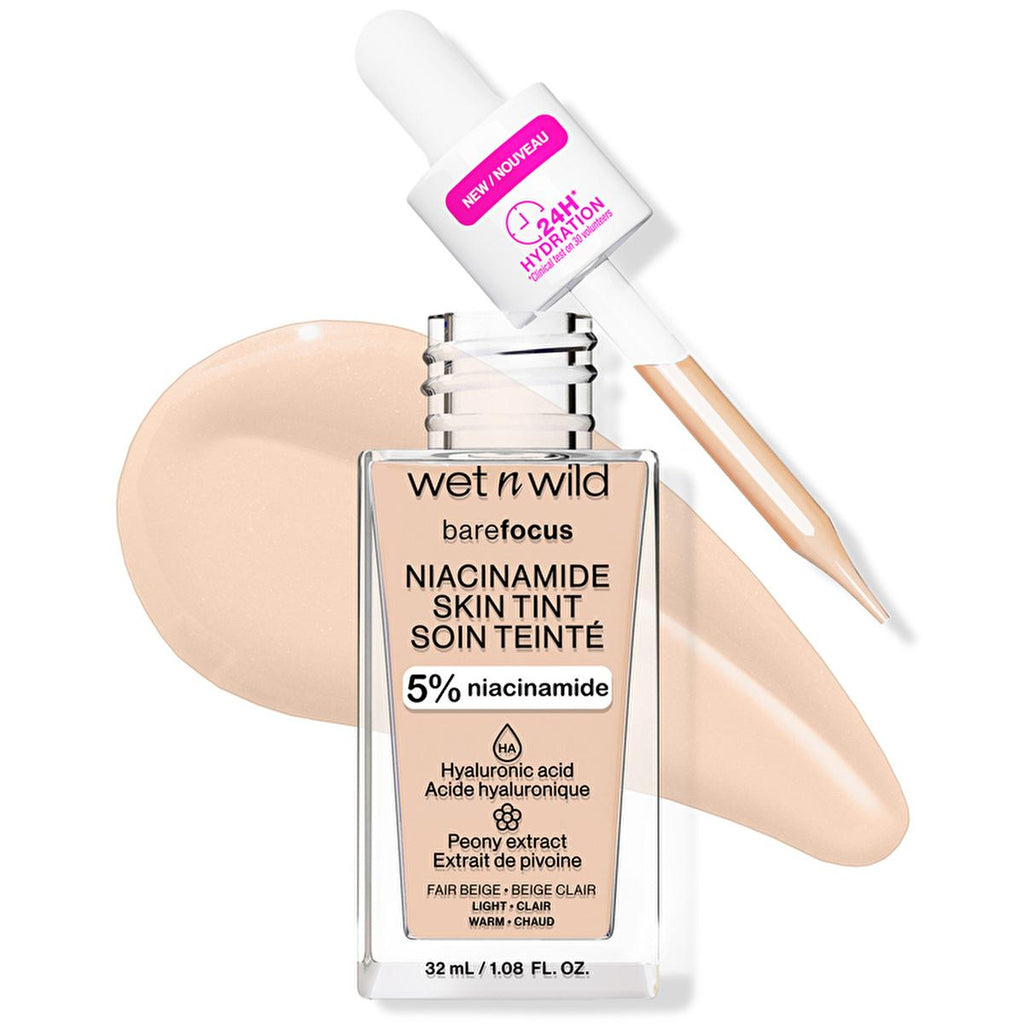 Wet n Wild Niacinamide Skin Tint Foundation: Fair Beige, Lightweight Coverage, Improves Skin Texture, Natural Satin Finish