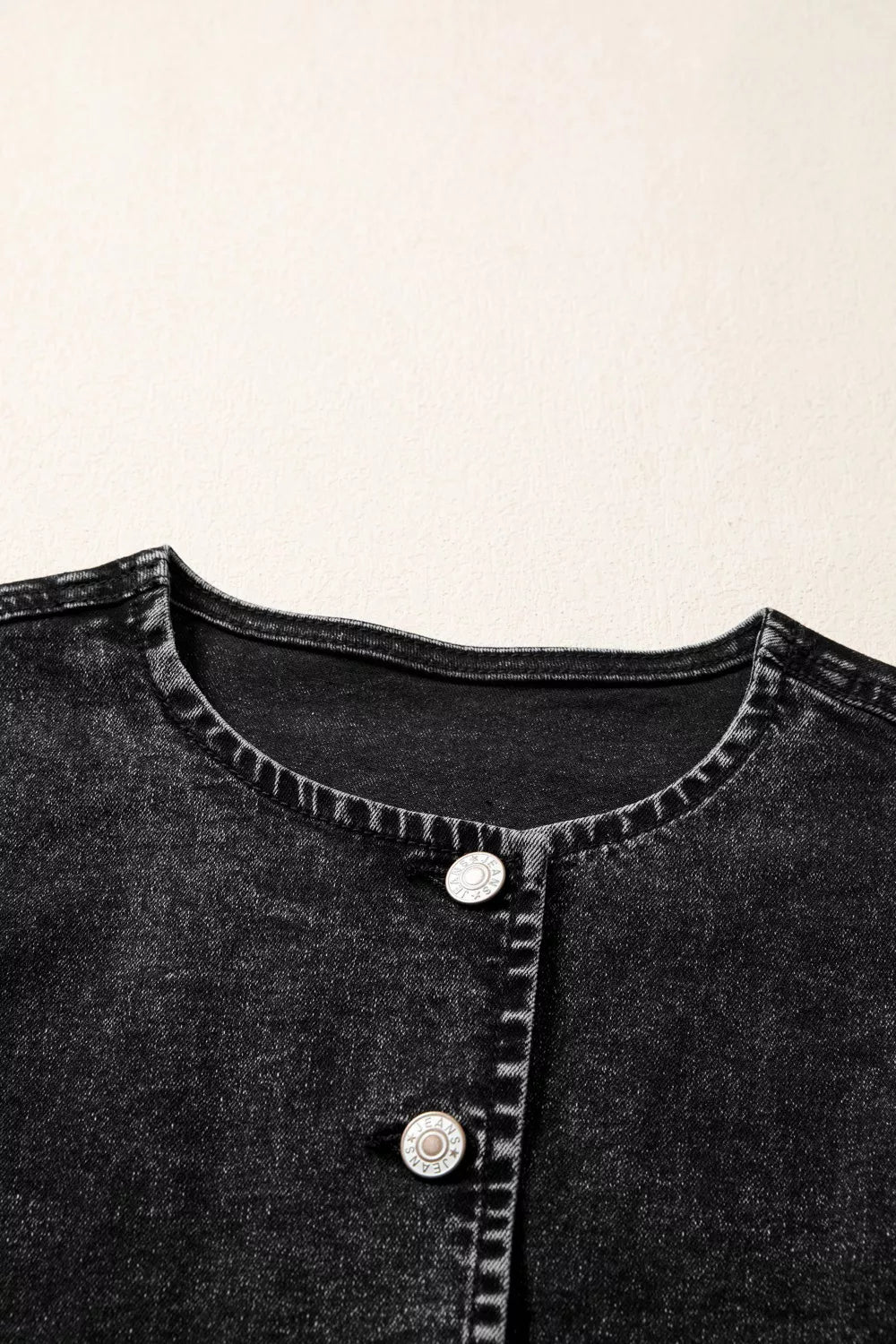 Vintage Wash Button-Down Denim Vest