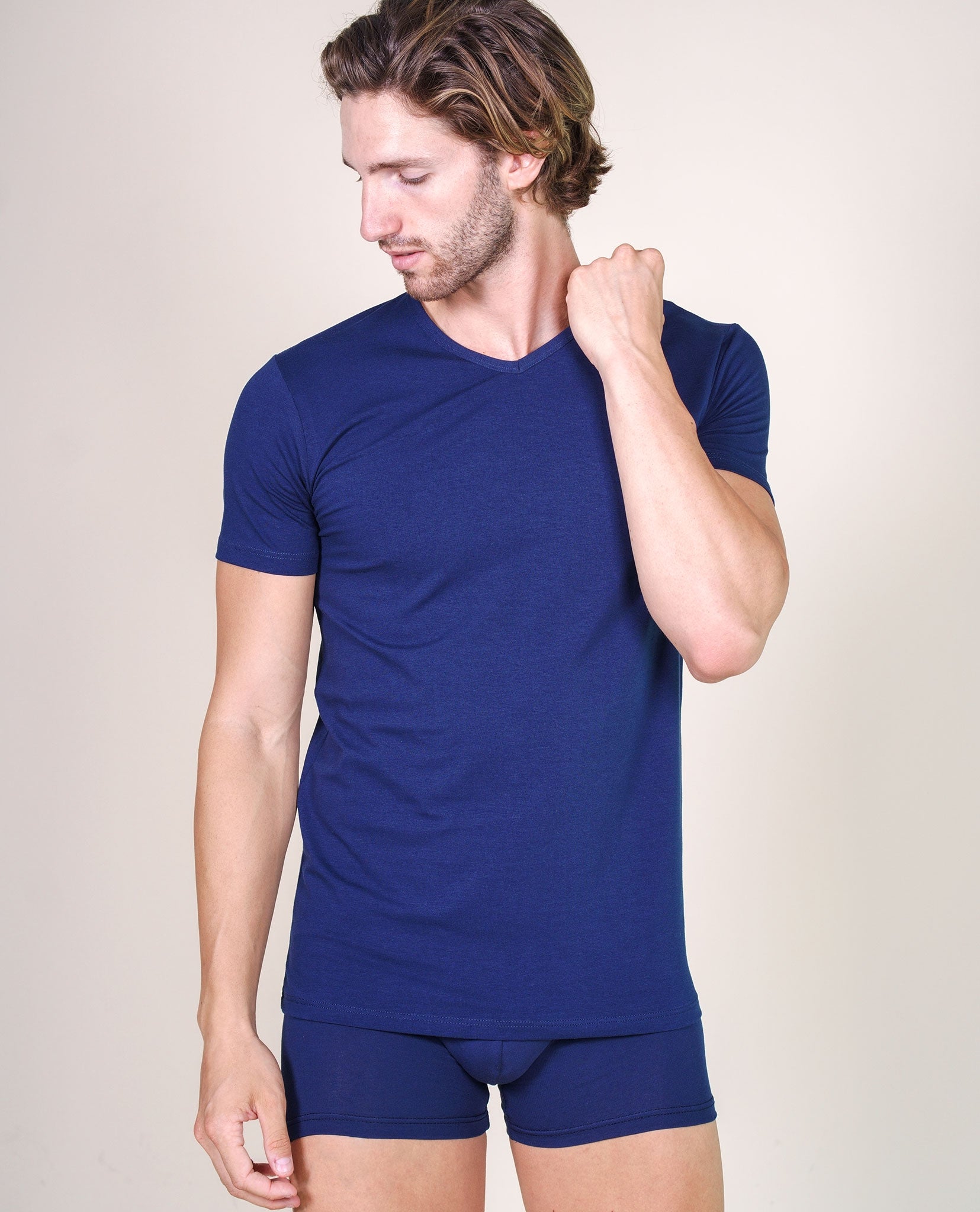 tittimitti BASIC COTTON Free Spirit Premium Quality Cotton Men's V - Neck T-Shirt Proudly Made in Italy (985) — main product 