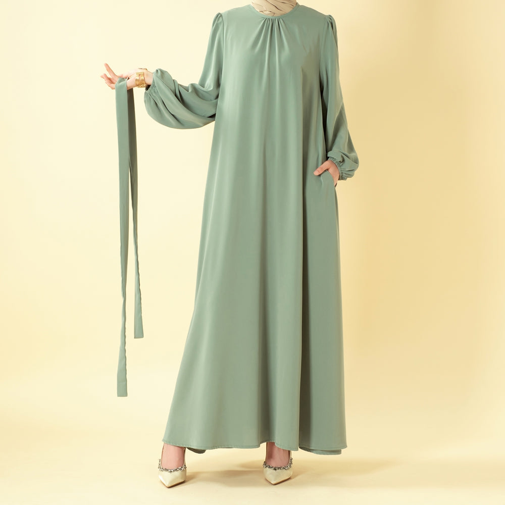Mariam's Collection Candy Color Pleated Abaya | Must-have Essential Basic Dress (MA142) — feature highlight