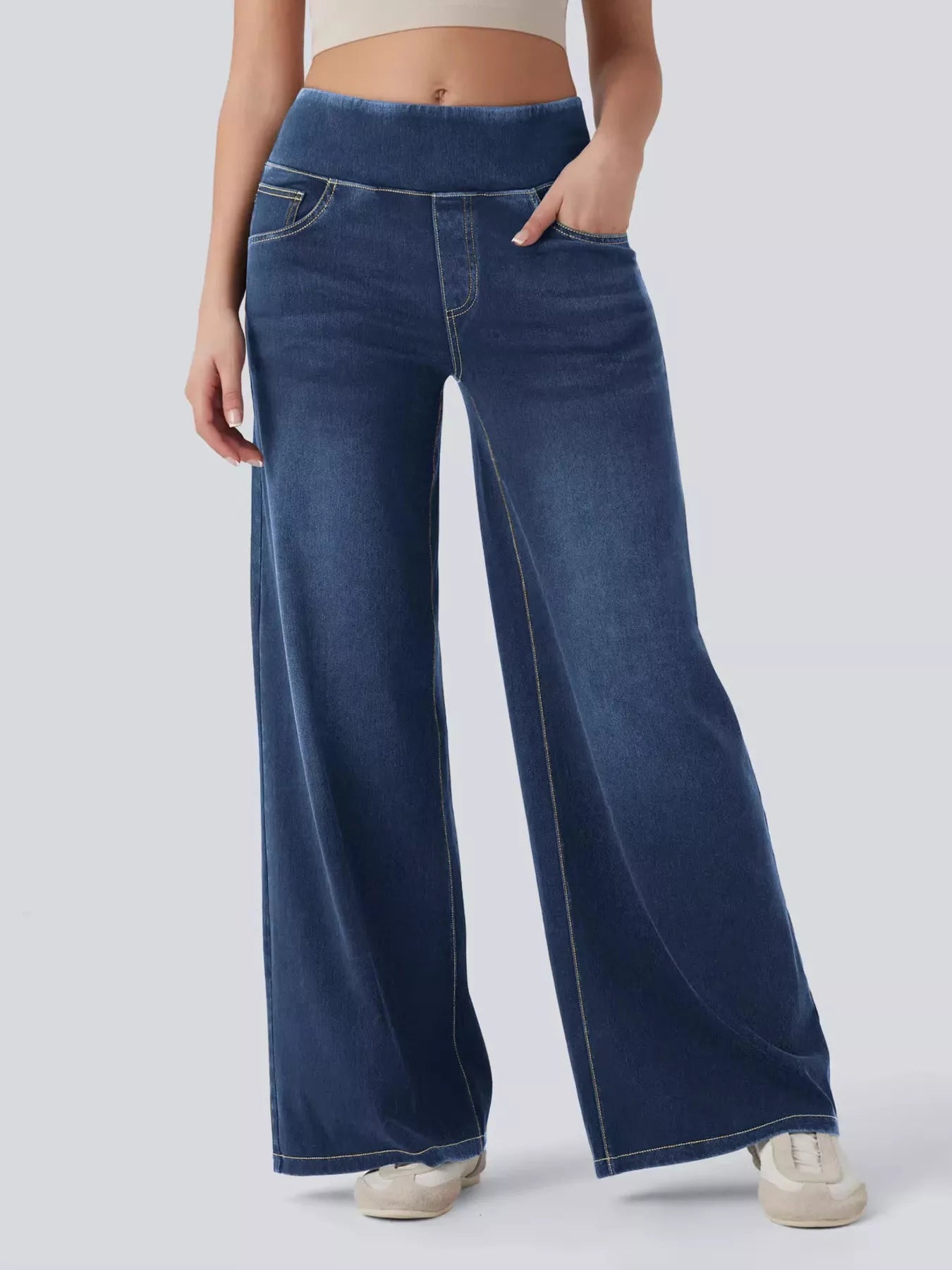 High-Waisted Wide Leg Jeans