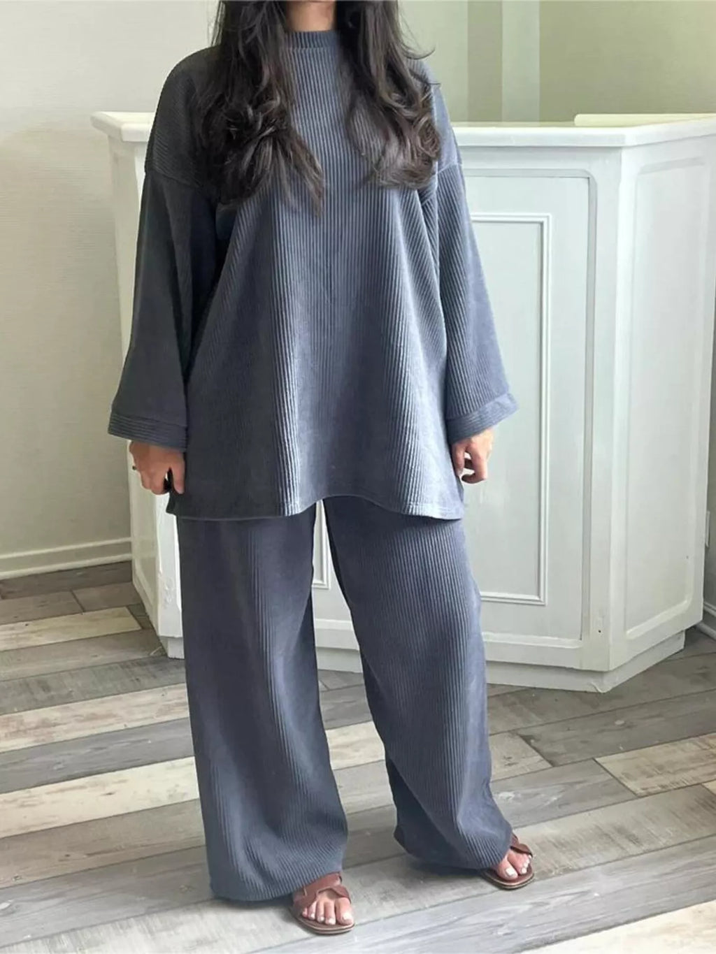 Relaxed Fit Corduroy Top and Pants Set
