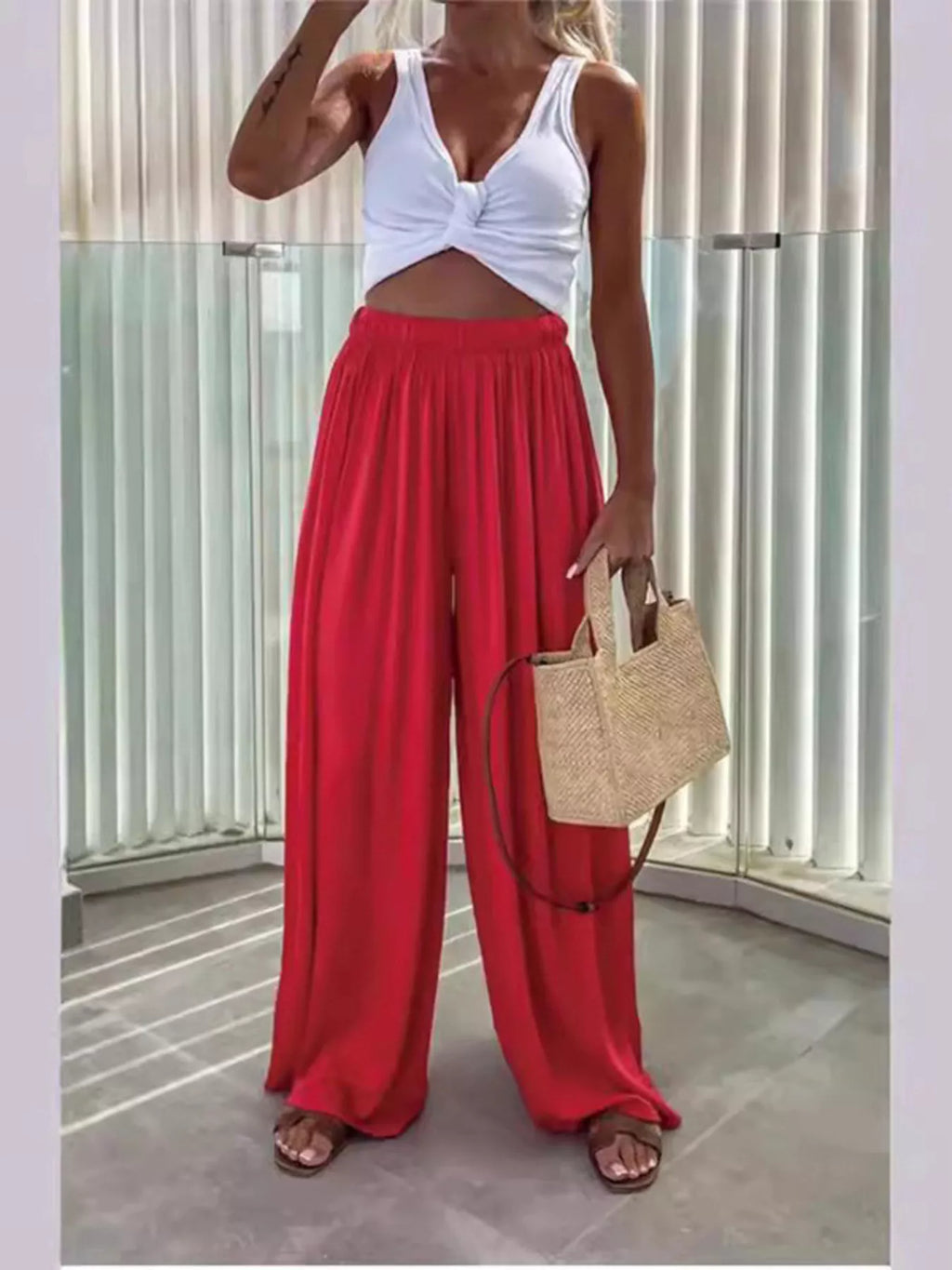 Wide-Leg Flowy Pants