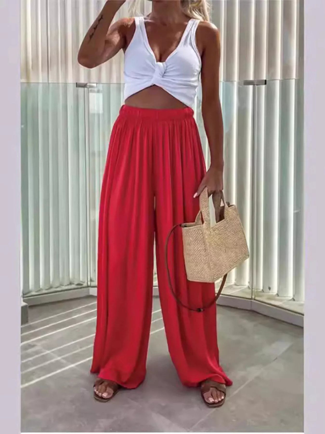 Wide-Leg Flowy Pants